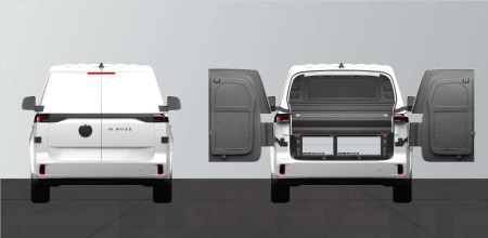 Double plancher, H : 342 mm, 3 tiroirs pour Volkswagen ID Buzz Cargo avec paroi Standard confort
